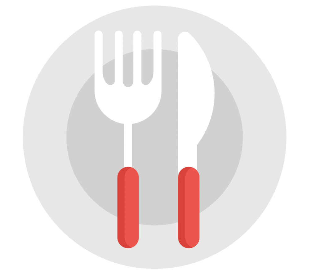 plate with fork and knife icon